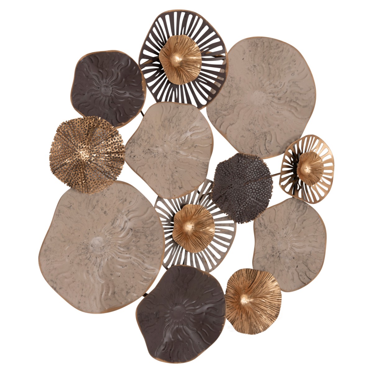 ΜΕΤΑΛΛΙΚΟ ΔΙΑΚΟΣΜΗΤΙΚΟ ΤΟΙΧΟΥ HM7163 ΚΑΦΕ ΕΚΡΟΥ ΧΡΥΣΟ 69x8x69Y εκ.