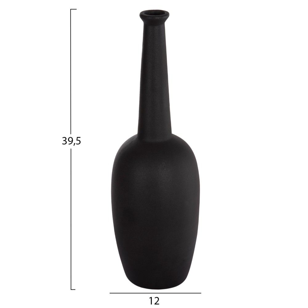 ΕΠΙΤΡΑΠΕΖΙΟ ΚΕΡΑΜΙΚΟ ΔΙΑΚΟΣΜΗΤΙΚΟ ELENDIL HM4591.02 ΜΑΥΡΟ ΜΑΤ Φ12x39.5Υεκ