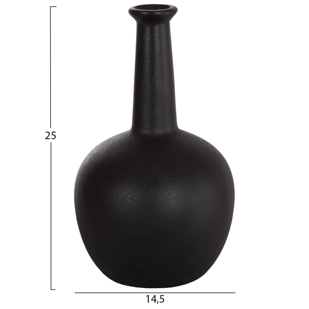 ΕΠΙΤΡΑΠΕΖΙΟ ΚΕΡΑΜΙΚΟ ΔΙΑΚΟΣΜΗΤΙΚΟ ELENDIL HM4593.02 ΜΑΥΡΟ ΜΑΤ 14,5x25Υεκ