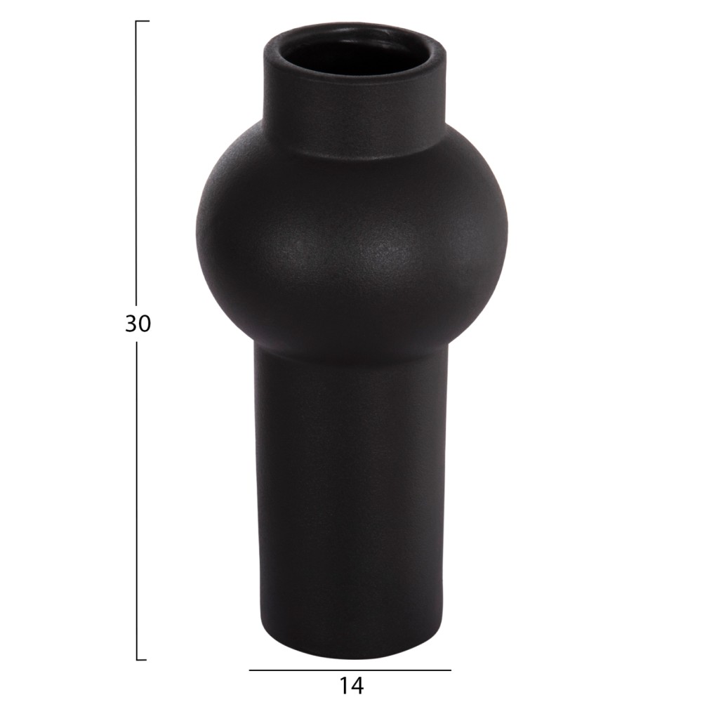 ΕΠΙΤΡΑΠΕΖΙΟ ΚΕΡΑΜΙΚΟ ΔΙΑΚΟΣΜΗΤΙΚΟ SCEPTER HM4605.02 ΜΑΥΡΟ ΜΑΤ Φ15x30Υ εκ.