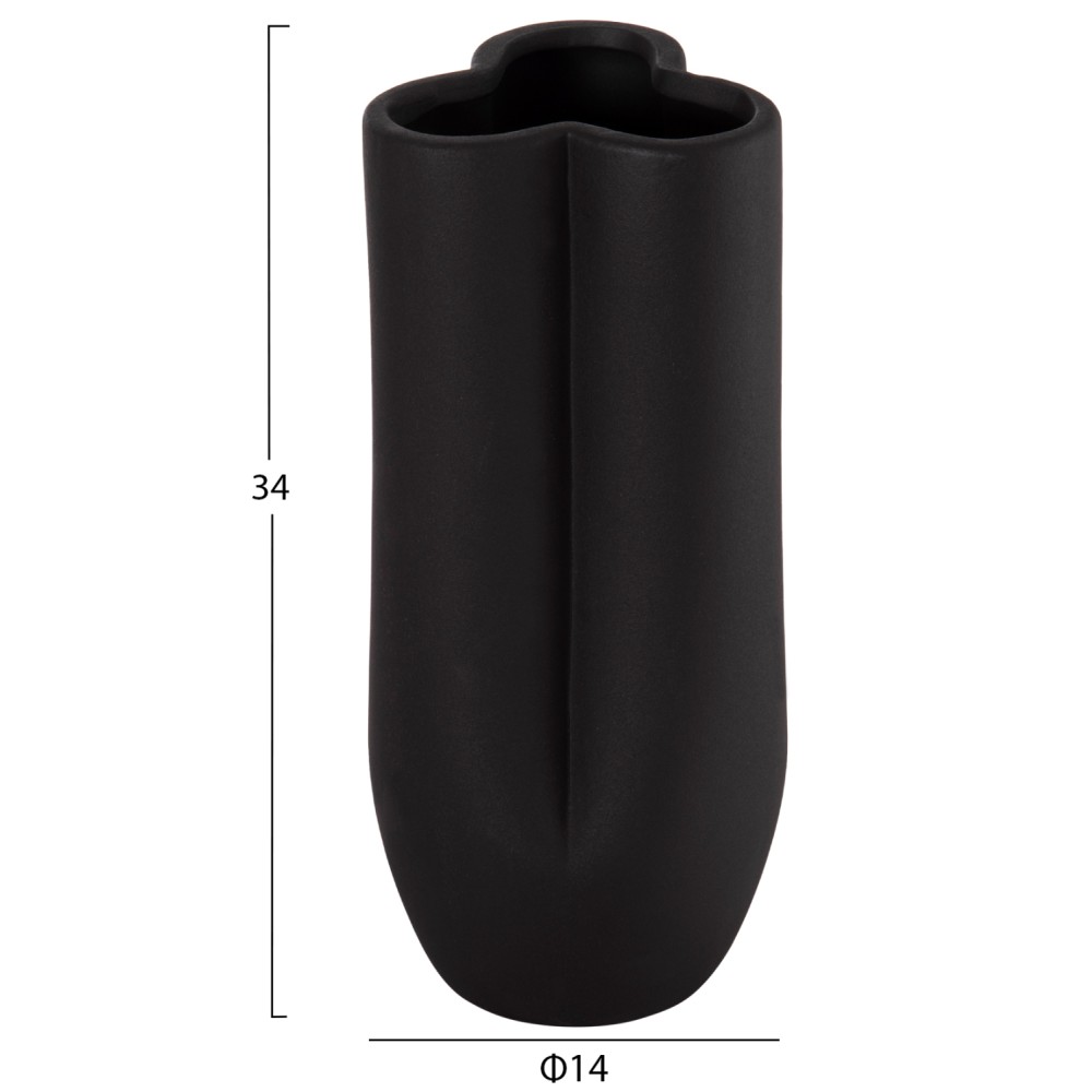 ΕΠΙΤΡΑΠΕΖΙΟ ΚΕΡΑΜΙΚΟ ΔΙΑΚΟΣΜΗΤΙΚΟ GLAΖΕ HM4611.02 ΜΑΥΡΟ ΜΑΤ Φ14x34Υ εκ.