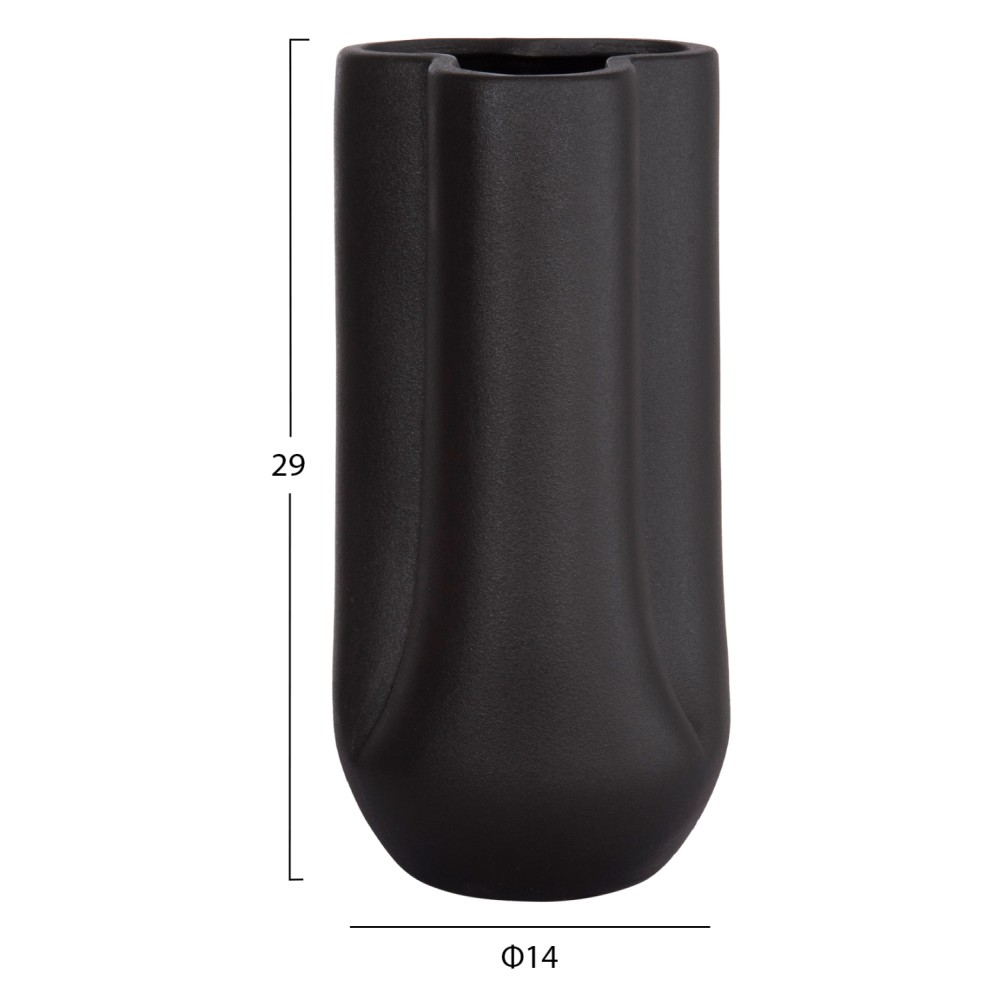 ΕΠΙΤΡΑΠΕΖΙΟ ΚΕΡΑΜΙΚΟ ΔΙΑΚΟΣΜΗΤΙΚΟ GLAΖΕ HM4612.02 ΜΑΥΡΟ ΜΑΤ Φ14x29Υεκ