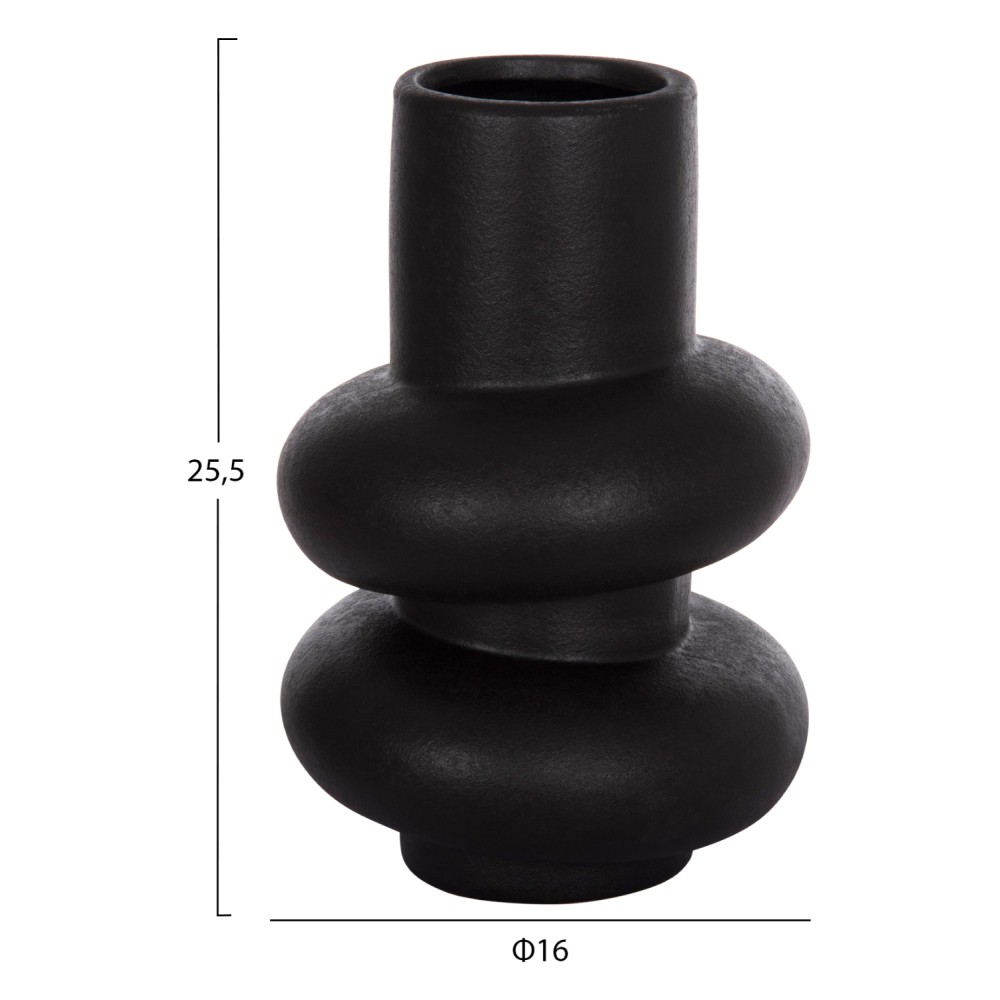 ΕΠΙΤΡΑΠΕΖΙΟ ΚΕΡΑΜΙΚΟ ΔΙΑΚΟΣΜΗΤΙΚΟ ROOK HM4627.02 ΜΑΥΡΟ ΜΑΤ Φ16x25,5Υεκ