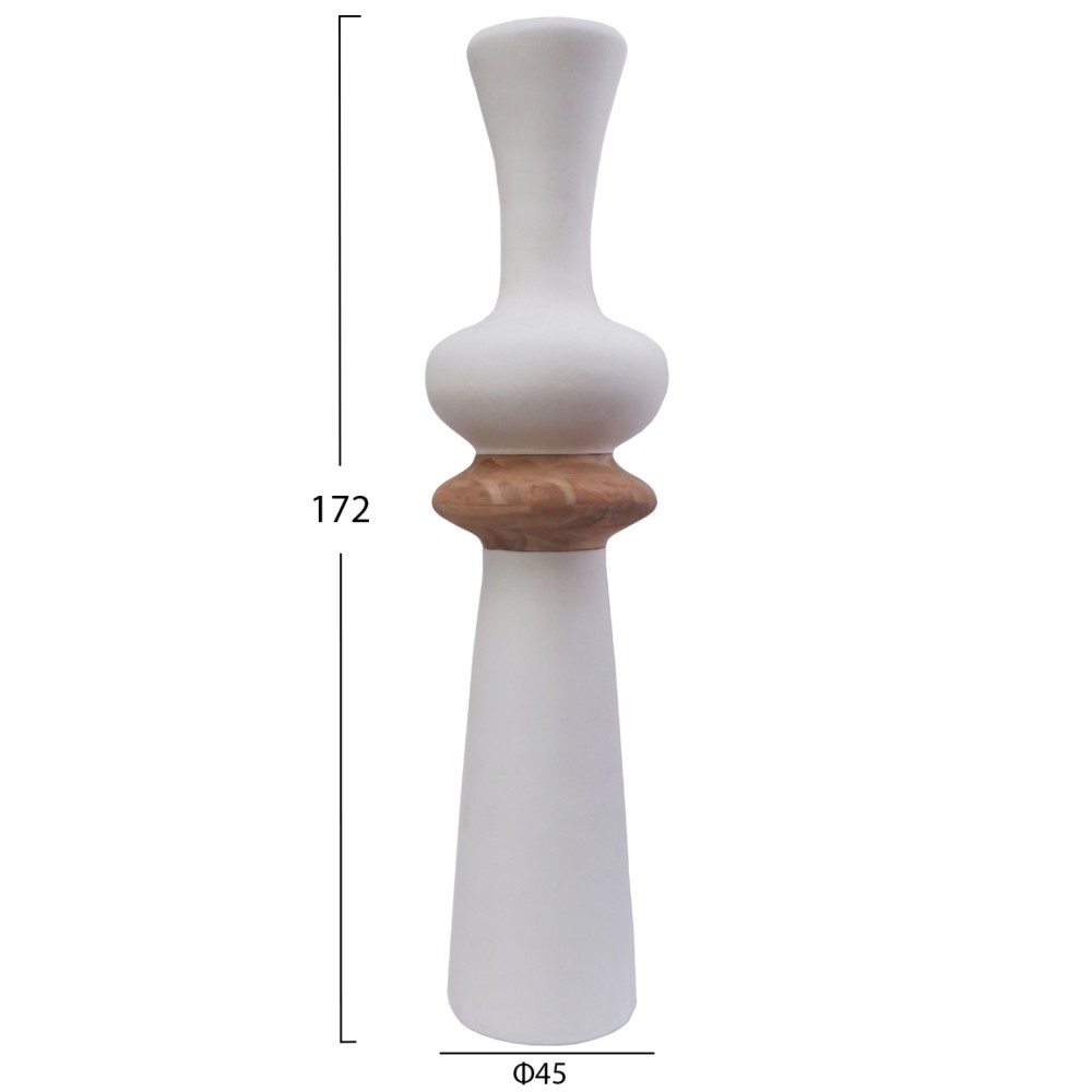 ΔΙΑΚΟΣΜΗΤΙΚΟ ΒΑΖΟ ΔΑΠΕΔΟΥ NEBULA HM4660.02L FIBER CEMENT ΛΕΥΚΟ--ΞΥΛΟ ΤΕΑΚ Φ45x172Υεκ