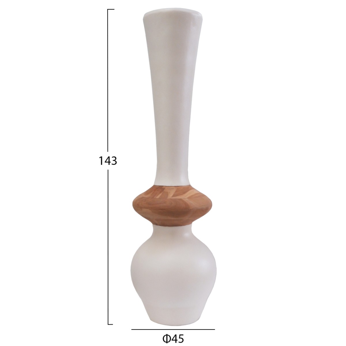 ΔΙΑΚΟΣΜΗΤΙΚΟ ΒΑΖΟ ΔΑΠΕΔΟΥ NEBULA HM4660.02M FIBER CEMENT ΛΕΥΚΟ--ΞΥΛΟ ΤΕΑΚ Φ45x143Υεκ