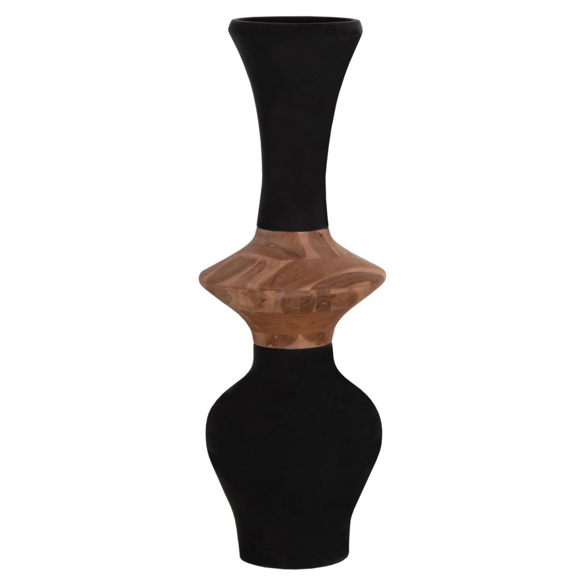 ΔΙΑΚΟΣΜΗΤΙΚΟ ΒΑΖΟ ΔΑΠΕΔΟΥ NEBULA HM4660.01S FIBER CEMENT ΜΑΥΡΟ--ΞΥΛΟ ΤΕΑΚ Φ45x115Υεκ