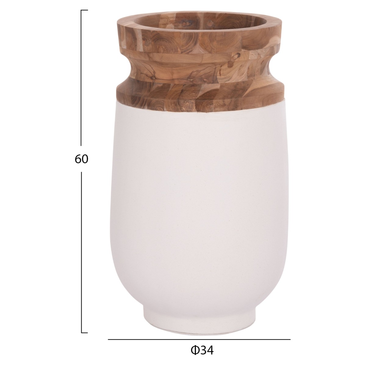 ΔΙΑΚΟΣΜΗΤΙΚΟ ΒΑΖΟ ΔΑΠΕΔΟΥ LINTER HM4662.02S FIBER CEMENT ΛΕΥΚΟ--ΞΥΛΟ ΤΕΑΚ Φ34x60Υεκ. ΔΙΑΚΟΣΜΗΤΙΚΟ ΒΑΖΟ ΔΑΠΕΔΟΥ LINTER HM4662.02S FIBER CEMENT ΛΕΥΚΟ--ΞΥΛΟ ΤΕΑΚ Φ34x60Υεκ.