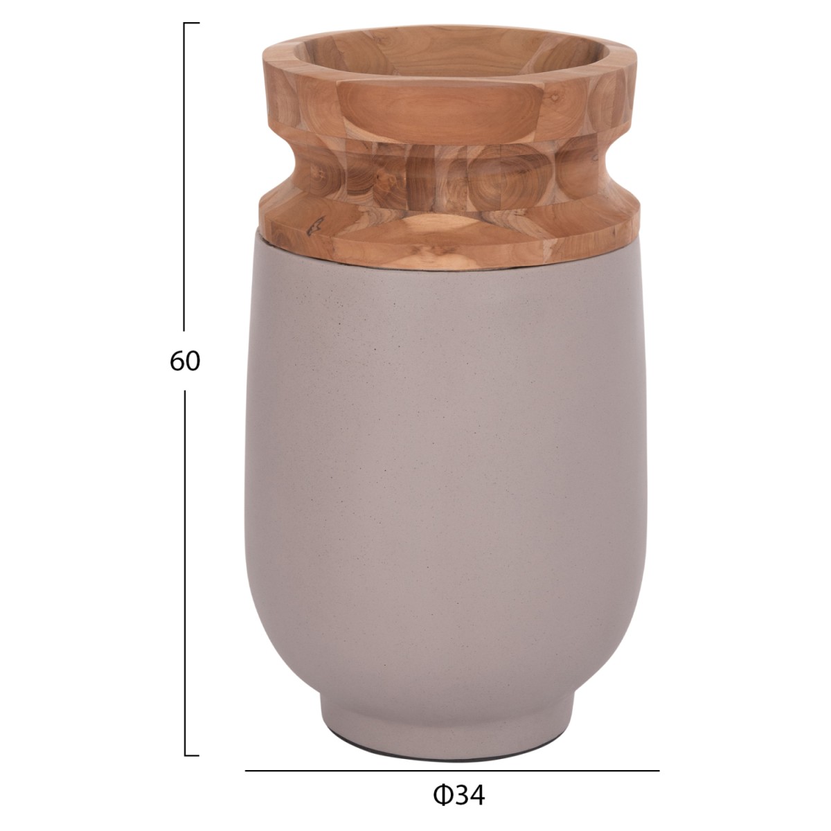 ΔΙΑΚΟΣΜΗΤΙΚΟ ΒΑΖΟ ΔΑΠΕΔΟΥ LINTER HM4662.05S FIBER CEMENT ΓΚΡΙ ΜΑΤ--ΞΥΛΟ ΤΕΑΚ Φ34x60Υεκ ΔΙΑΚΟΣΜΗΤΙΚΟ ΒΑΖΟ ΔΑΠΕΔΟΥ LINTER HM4662.05S FIBER CEMENT ΓΚΡΙ ΜΑΤ--ΞΥΛΟ ΤΕΑΚ Φ34x60Υεκ