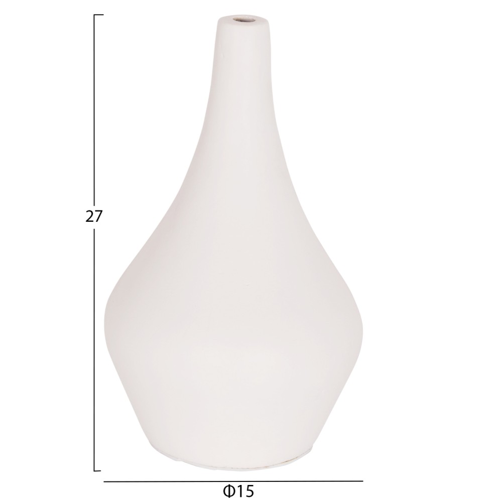 ΕΠΙΤΡΑΠΕΖΙΟ ΔΙΑΚΟΣΜΗΤΙΚΟ ΒΑΖΟ DENI HM4663.02S FIBER CEMENT ΣΕ ΛΕΥΚΟ--Φ15x27Υεκ.