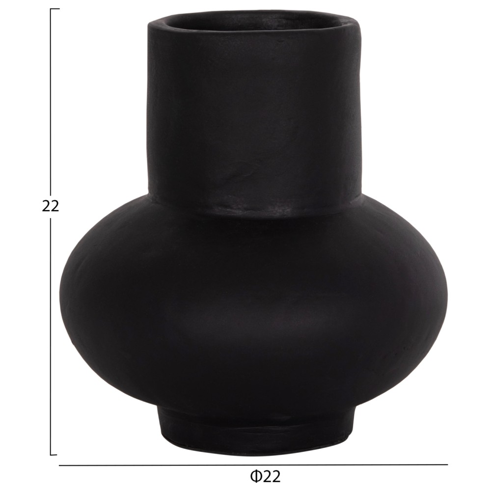 ΕΠΙΤΡΑΠΕΖΙΟ ΔΙΑΚΟΣΜΗΤΙΚΟ ΒΑΖΟ LEMA HM4664.01S ΤΕΡΑΚΟΤΑ ΣΕ ΜΑΥΡΟ--Φ22x22Υεκ.