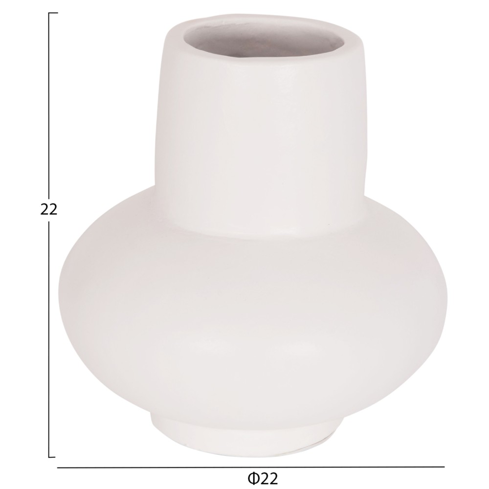 ΕΠΙΤΡΑΠΕΖΙΟ ΔΙΑΚΟΣΜΗΤΙΚΟ ΒΑΖΟ LEMA HM4664.02S ΤΕΡΑΚΟΤΑ ΣΕ ΛΕΥΚΟ--Φ22x22Υεκ.