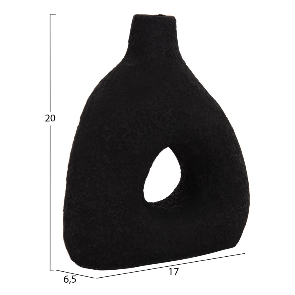 ΕΠΙΤΡΑΠΕΖΙΟ ΔΙΑΚΟΣΜΗΤΙΚΟ ΒΑΖΟ DECANT HM4667.01Μ ΤΕΡΑΚΟΤΑ ΣΕ ΜΑΥΡΟ--17x6.5x20Υεκ.