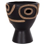 ΕΠΙΤΡΑΠΕΖΙΟ ΔΙΑΚΟΣΜΗΤΙΚΟ ΒΑΖΟ DEAN HM4678.01 ΤΕΡΑΚΟΤΑ ΣΕ ΜΑΥΡΟ--Φ23x29Υεκ.