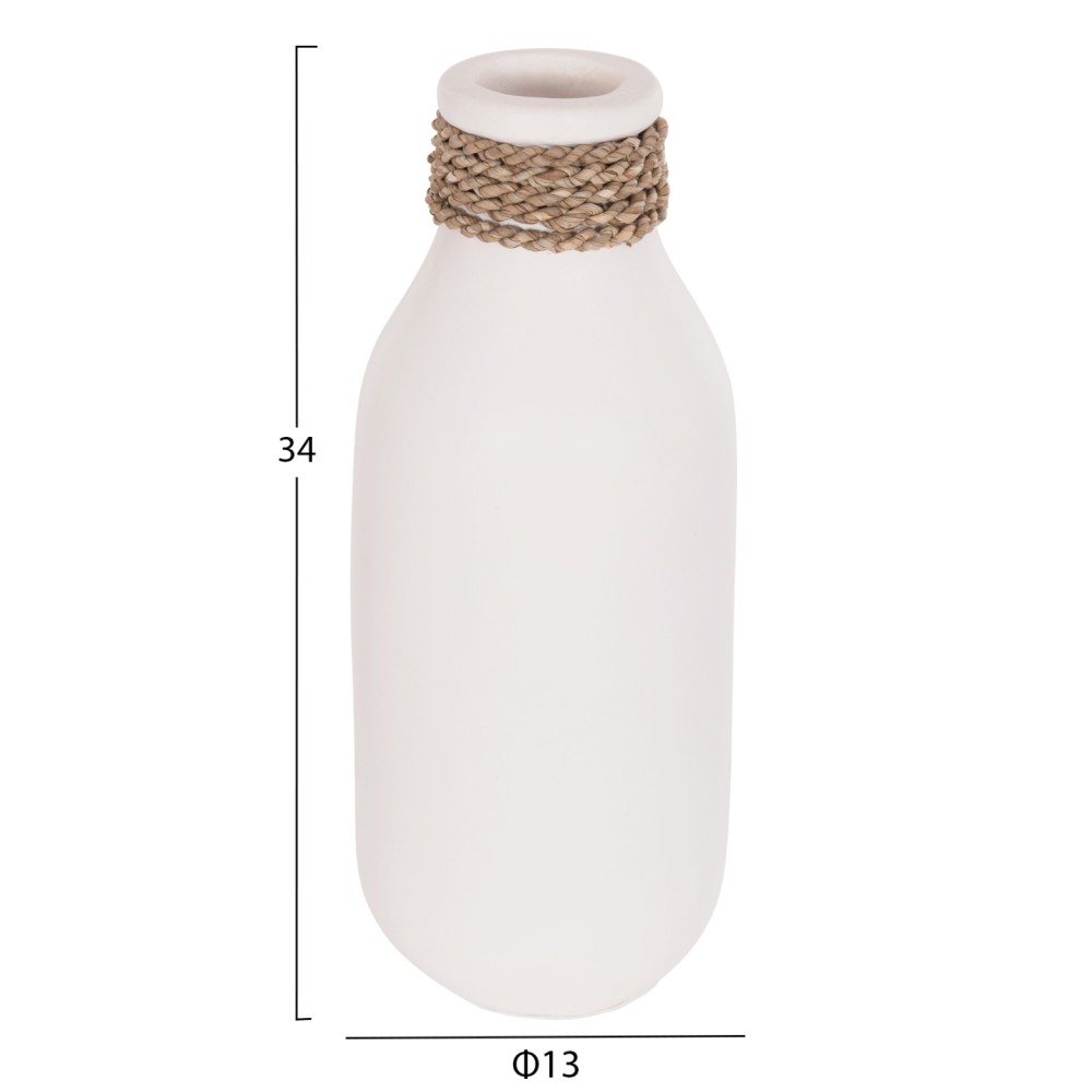 ΕΠΙΤΡΑΠΕΖΙΟ ΔΙΑΚΟΣΜΗΤΙΚΟ ΒΑΖΟ CAMMER HM4687.02M ΤΕΡΑΚΟΤΑ ΣΕ ΛΕΥΚΟ--Φ13x34Υεκ.