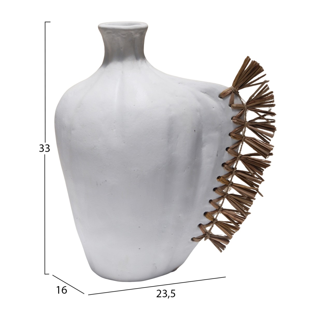 ΕΠΙΤΡΑΠΕΖΙΟ ΔΙΑΚΟΣΜΗΤΙΚΟ JEBB HM4689.02 ΛΕΥΚΗ ΤΕΡΑΚΟΤΑ & GRASS--32x15x33Υεκ.