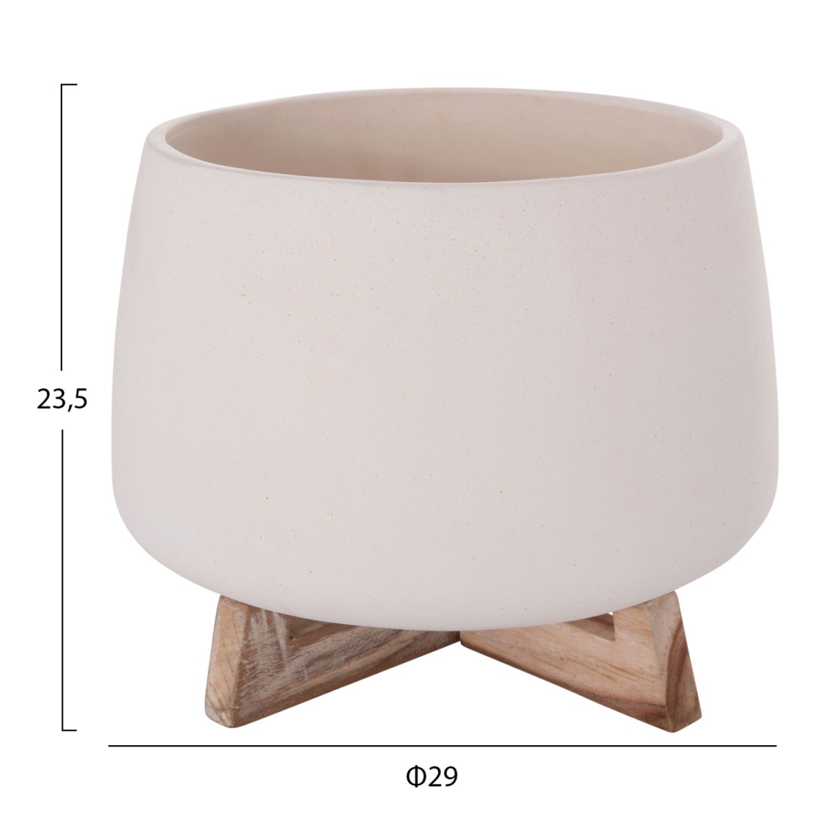 ΓΛΑΣΤΡΑ ΕΣ.ΧΩΡΟΥ FRELLO HM4674.02L ΛΕΥΚΟ FIBER CEMENT--TEAK ΒΑΣΗ 29x29x23,5Υεκ.