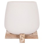 ΓΛΑΣΤΡΑ ΕΣ.ΧΩΡΟΥ FRELLO HM4674.02S ΛΕΥΚΟ FIBER CEMENT--TEAK ΒΑΣΗ 14,5x14,5x16Υεκ.