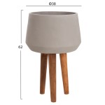 ΓΛΑΣΤΡΑ ΕΣΩΤ.ΧΩΡΟΥ QUAN HM4680.03L FIBER CEMENT ΓΚΡΙ--ΒΑΣΗ TEAK Φ38x62Υεκ