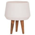 ΓΛΑΣΤΡΑ ΕΣΩΤ.ΧΩΡΟΥ QUAN HM4680.02M FIBER CEMENT ΛΕΥΚΟ--ΒΑΣΗ TEAK Φ35x50Υεκ