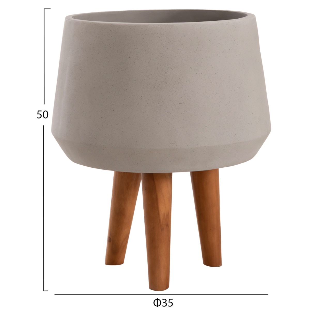 ΓΛΑΣΤΡΑ ΕΣΩΤ.ΧΩΡΟΥ QUAN HM4680.03M FIBER CEMENT ΓΚΡΙ--ΒΑΣΗ TEAK Φ35x50Υεκ