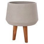 ΓΛΑΣΤΡΑ ΕΣΩΤ.ΧΩΡΟΥ QUAN HM4680.03M FIBER CEMENT ΓΚΡΙ--ΒΑΣΗ TEAK Φ35x50Υεκ