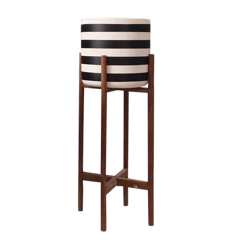 ΓΛΑΣΤΡΑ-ΚΑΣΠΟ ΕΣΩΤ.ΧΩΡΟΥ RENTIL HM4683L FIBER CEMENT ΛΕΥΚΟ/ΜΑΥΡΟ--ΒΑΣΗ TEAK Φ35x45Υεκ