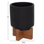 ΣΕΤ 3 ΓΛΑΣΤΡΕΣ ΜΕ TEAK ΒΑΣΕΙΣ TANTI HM4685.01 FIBER CEMENT ΣΕ ΜΑΥΡΟ ΧΡΩΜΑ