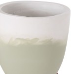 ΓΛΑΣΤΡΕΣ ΣΕΤ 2ΤΜΧ SEON HM4686.09 TERRACOTTA ΣΕ ΛΕΥΚΟ & ΠΡΑΣΙΝΟ--TEAK ΒΑΣΗ