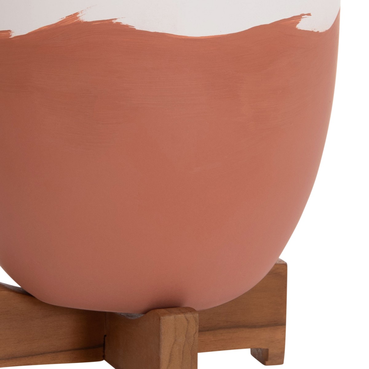 ΓΛΑΣΤΡΕΣ ΣΕΤ 2ΤΜΧ SEON HM4686.08 TERRACOTTA ΣΕ ΛΕΥΚΟ & ΤΕΡΑΚΟΤΑ--TEAK ΒΑΣΗ