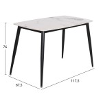 ΤΡΑΠΕΖΙ RAVEN HM9854.01 ΚΕΡΑΜΙΚΟ TOP ΜΑΤ ΛΕΥΚΟ ΜΑΡΜΑΡΟ-ΜΑΥΡΟ ΜΕΤΑΛΛΟ 120x70x73Υεκ.