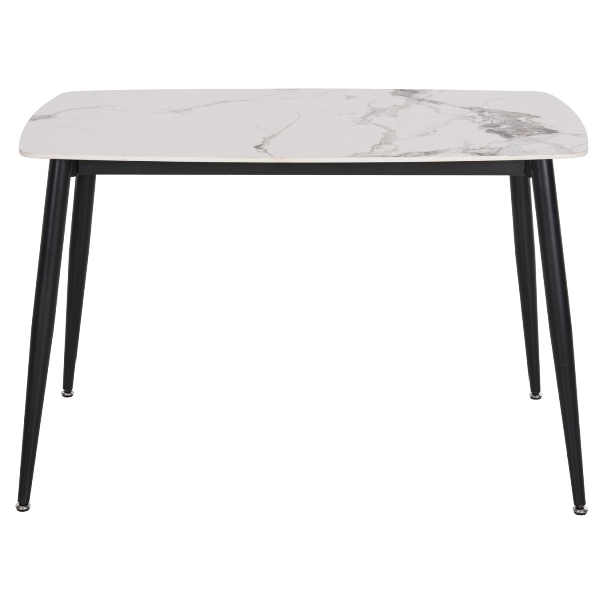 ΤΡΑΠΕΖΙ RAVEN HM9854.01 ΚΕΡΑΜΙΚΟ TOP ΜΑΤ ΛΕΥΚΟ ΜΑΡΜΑΡΟ-ΜΑΥΡΟ ΜΕΤΑΛΛΟ 120x70x73Υεκ.