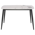 ΤΡΑΠΕΖΙ RAVEN HM9854.01 ΚΕΡΑΜΙΚΟ TOP ΜΑΤ ΛΕΥΚΟ ΜΑΡΜΑΡΟ-ΜΑΥΡΟ ΜΕΤΑΛΛΟ 120x70x73Υεκ.