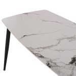 ΤΡΑΠΕΖΙ RAVEN HM9854.01 ΚΕΡΑΜΙΚΟ TOP ΜΑΤ ΛΕΥΚΟ ΜΑΡΜΑΡΟ-ΜΑΥΡΟ ΜΕΤΑΛΛΟ 120x70x73Υεκ.