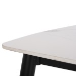 ΤΡΑΠΕΖΙ RAVEN HM9854.01 ΚΕΡΑΜΙΚΟ TOP ΜΑΤ ΛΕΥΚΟ ΜΑΡΜΑΡΟ-ΜΑΥΡΟ ΜΕΤΑΛΛΟ 120x70x73Υεκ.