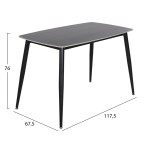ΤΡΑΠΕΖΙ RAVEN HM9854.02 ΚΕΡΑΜΙΚΟ TOP ΜΑΥΡΟ ΜΑΡΜΑΡΟ-ΜΑΥΡΟ ΜΕΤΑΛΛΟ 120x70x73Υεκ.