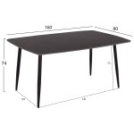 ΤΡΑΠΕΖΙ RAVEN HM18150.02 ΚΕΡΑΜΙΚΟ TOP ΜΕ ΟΨΗ ΜΑΥΡΟ ΜΑΡΜΑΡΟ 160x80x74Υεκ.