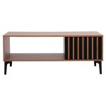 ΤΡΑΠΕΖΙ ΣΑΛΟΝΙΟΥ ΣΕΙΡΑ HARRY HM18007.01 ΜΕΛΑΜΙΝΗ ΦΥΣΙΚΟ ΞΥΛΟΥ-ΜΑΥΡΟ 110x60x43,5Υεκ.