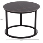 ΤΡΑΠΕΖΙ ΣΑΛΟΝΙΟΥ 2ΤΜΧ TALOS HM18140.02 ΚΕΡΑΜΙΚΟ TOP ΜΕ ΟΨΗ ΜΑΥΡΟΥ ΜΑΡΜΑΡΟΥ Φ70+Φ50