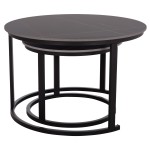 ΤΡΑΠΕΖΙ ΣΑΛΟΝΙΟΥ 2ΤΜΧ TALOS HM18140.02 ΚΕΡΑΜΙΚΟ TOP ΜΕ ΟΨΗ ΜΑΥΡΟΥ ΜΑΡΜΑΡΟΥ Φ70+Φ50