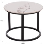 ΤΡΑΠΕΖΙ ΣΑΛΟΝΙΟΥ 2ΤΜΧ TALOS HM18140.03 ΛΕΥΚΟ ΜΕ ΚΑΦΕ ΝΕΡΑ ΚΕΡΑΜΙΚΟ TOP Φ70+Φ50