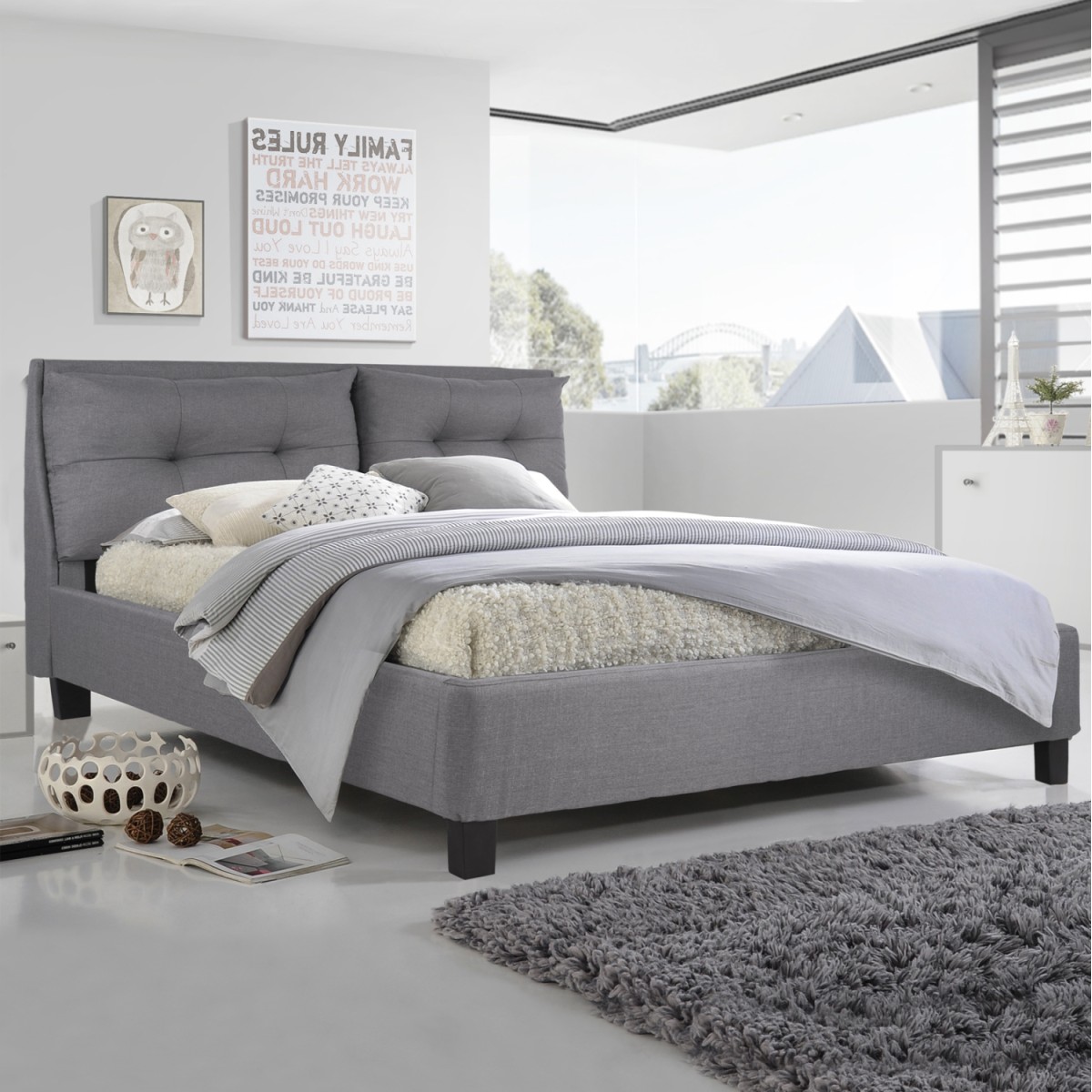 ΚΡΕΒΑΤΙ BILLIE 160x200 εκ. ΜΕ ΥΦΑΣΜΑ ΓΚΡΙ HM551.05 ΚΡΕΒΑΤΙ BILLIE 160x200 εκ. ΜΕ ΥΦΑΣΜΑ ΓΚΡΙ HM551.05