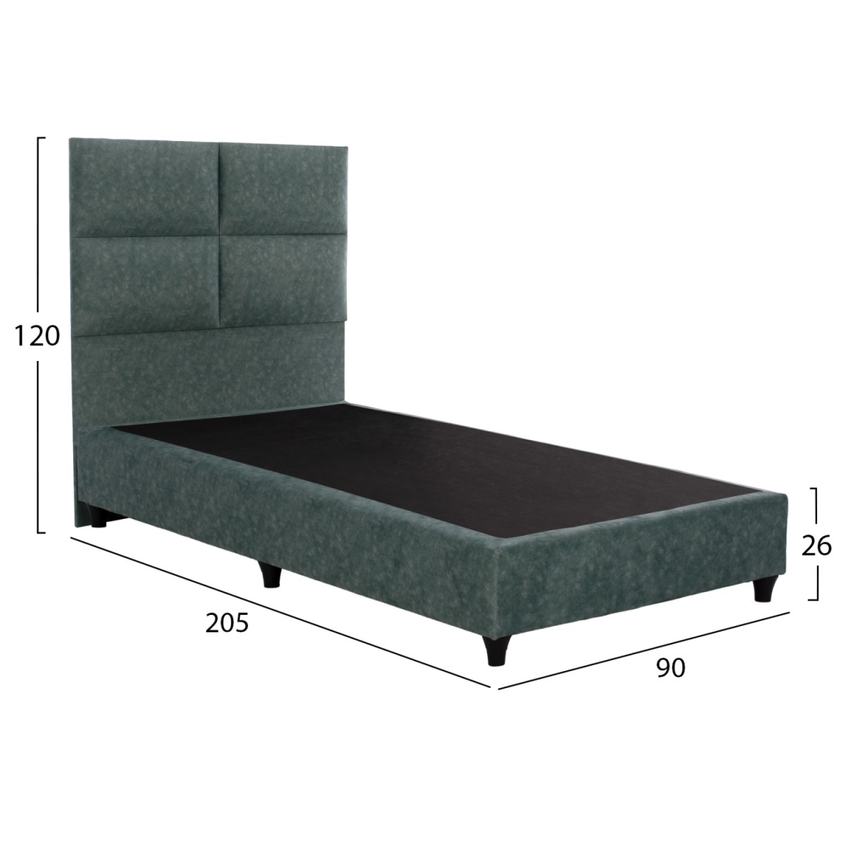 ΚΡΕΒΑΤΙ MILO ΑΠΟ ΠΡΑΣΙΝΟ ΥΦΑΣΜΑ τύπου NUBUCK HM652.27 ΓΙΑ ΣΤΡΩΜΑ 90x200 εκ. ΚΡΕΒΑΤΙ MILO ΑΠΟ ΠΡΑΣΙΝΟ ΥΦΑΣΜΑ τύπου NUBUCK HM652.27 ΓΙΑ ΣΤΡΩΜΑ 90x200 εκ.