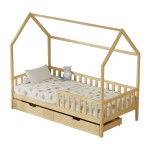 ΚΡΕΒΑΤΙ ΠΑΙΔΙΚΟ ΜΕ ΣΥΡΤΑΡΙΑ PHYLLIS HM724.01 τ.MONTESSORI ΦΥΣΙΚΟ 196x97x161Υεκ.