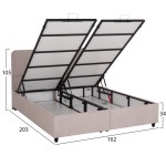 ΚΡΕΒΑΤΙ ΜΕ ΑΠΟΘ.ΧΩΡΟ DOLORES HM631.32 ΜΠΕΖ ΥΦΑΣΜΑ- ΓΙΑ ΣΤΡΩΜΑ 160x200εκ