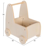 ΠΑΙΔΙΚΟ ΤΡΟΛΕΥ/ΚΑΡΟΤΣΑΚΙ RICKI HM18341.01 MDF & ΚΟΝΤΡΑΠΛΑΚΕ ΦΥΣΙΚΟ 33x45x50Υεκ