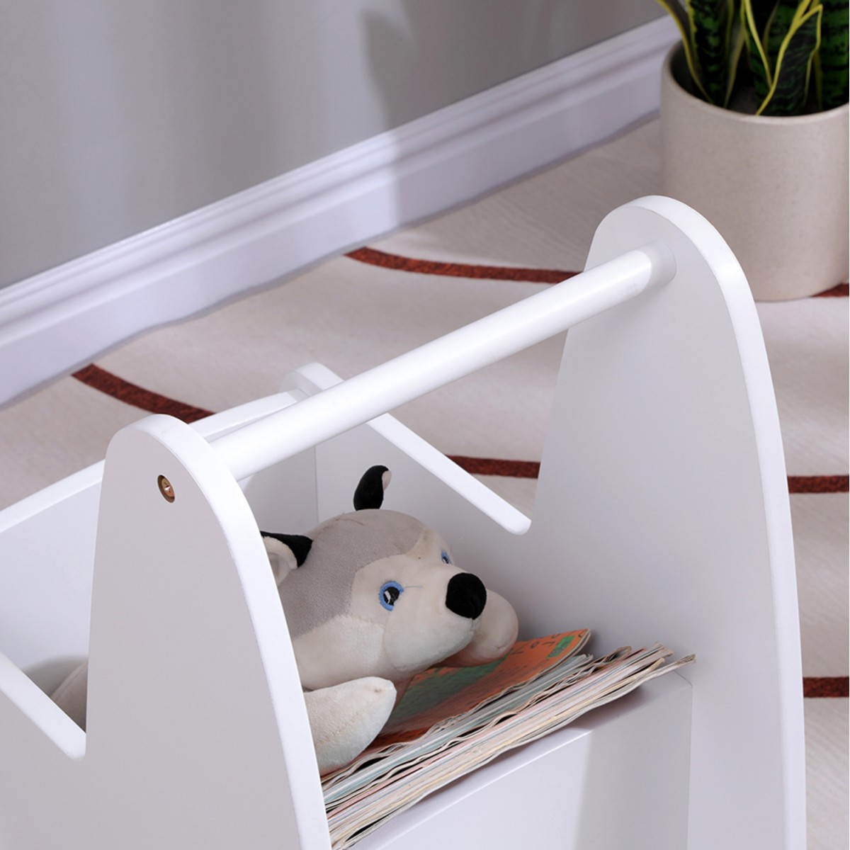 ΠΑΙΔΙΚΟ ΤΡΟΛΕΥ/ΚΑΡΟΤΣΑΚΙ RICKI HM18341.03 MDF & ΚΟΝΤΡΑΠΛΑΚΕ ΛΕΥΚΟ 33x45x50Υεκ