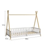 ΚΡΕΒΑΤΙ ΠΑΙΔΙΚΟ ΜΕ ΚΑΓΚΕΛΑ MUNK HM739.03 τ.MONTESSORI ΠΕΥΚΟ ΦΥΣΙΚΟ-ΛΕΥΚΟ--190x90εκ
