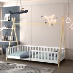 ΚΡΕΒΑΤΙ ΠΑΙΔΙΚΟ ΜΕ ΚΑΓΚΕΛΑ MUNK HM739.03 τ.MONTESSORI ΠΕΥΚΟ ΦΥΣΙΚΟ-ΛΕΥΚΟ--190x90εκ