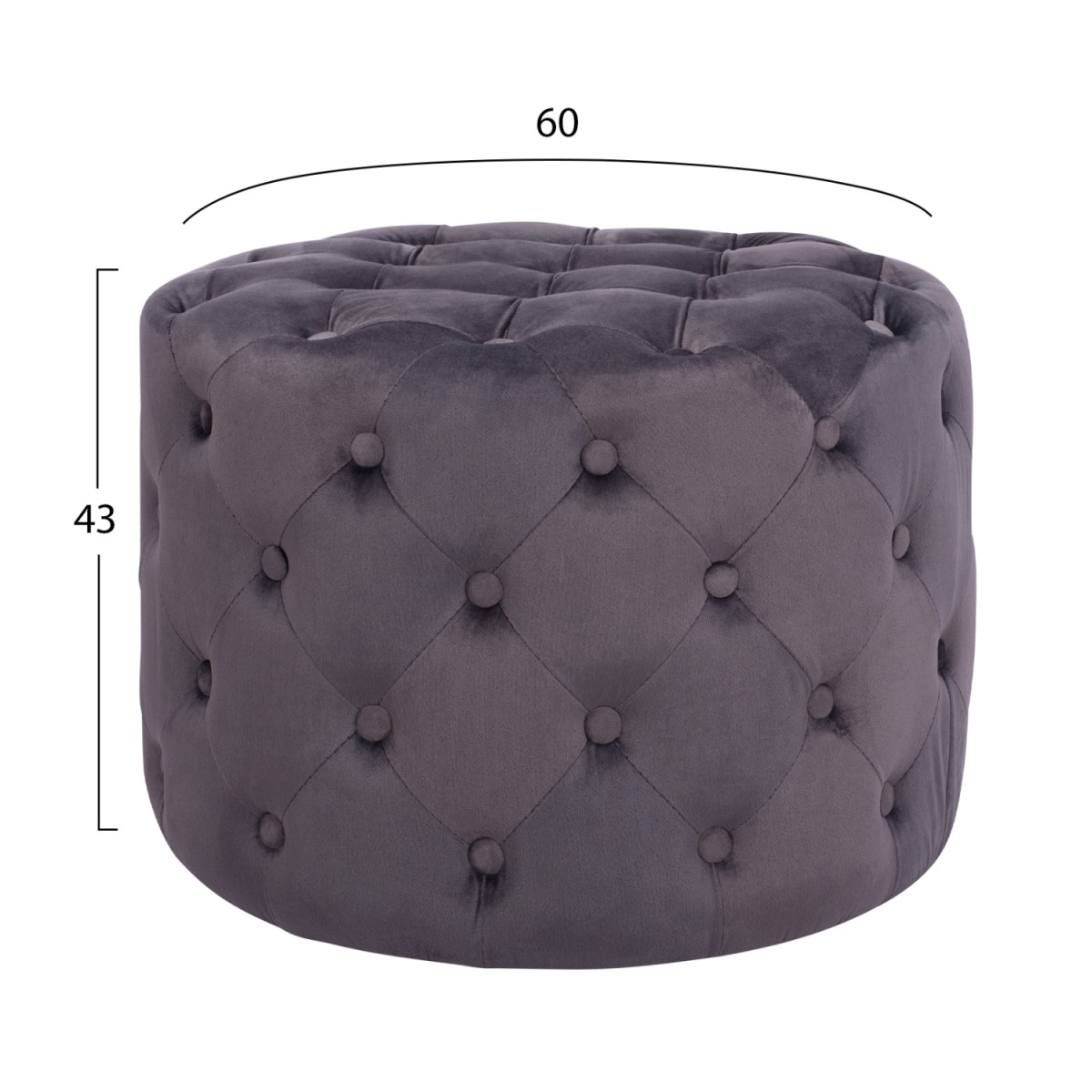 ΣΚΑΜΠΟ KASSIE ΓΚΡΙ ΒΕΛΟΥΔΟ ΤΥΠΟΥ CHESTERFIELD HM8406.01 Φ60x43Υ εκ. ΣΚΑΜΠΟ KASSIE ΓΚΡΙ ΒΕΛΟΥΔΟ ΤΥΠΟΥ CHESTERFIELD HM8406.01 Φ60x43Υ εκ.