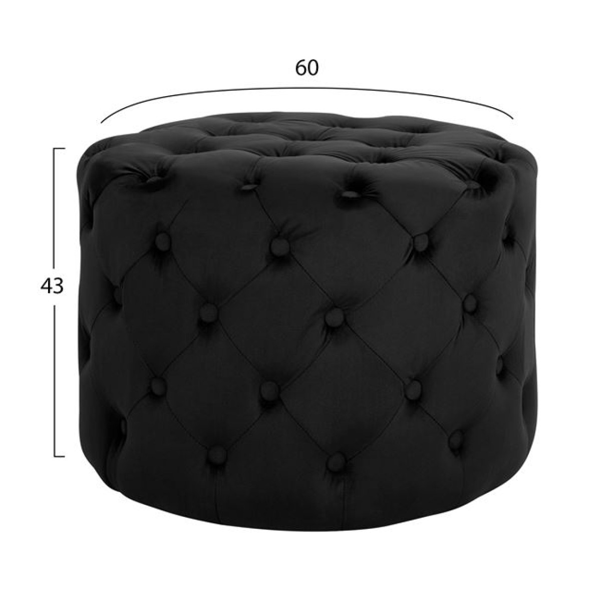 ΣΚΑΜΠΟ KASSIE ΜΑΥΡΟ ΒΕΛΟΥΔΟ ΤΥΠΟΥ CHESTERFIELD HM8406.04 Φ60x43Υ εκ. ΣΚΑΜΠΟ KASSIE ΜΑΥΡΟ ΒΕΛΟΥΔΟ ΤΥΠΟΥ CHESTERFIELD HM8406.04 Φ60x43Υ εκ.